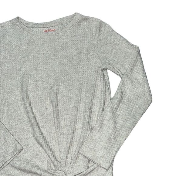 Cat & Jack Super Soft Waffle Knit Knot Hem Top - Picture 3 of 9